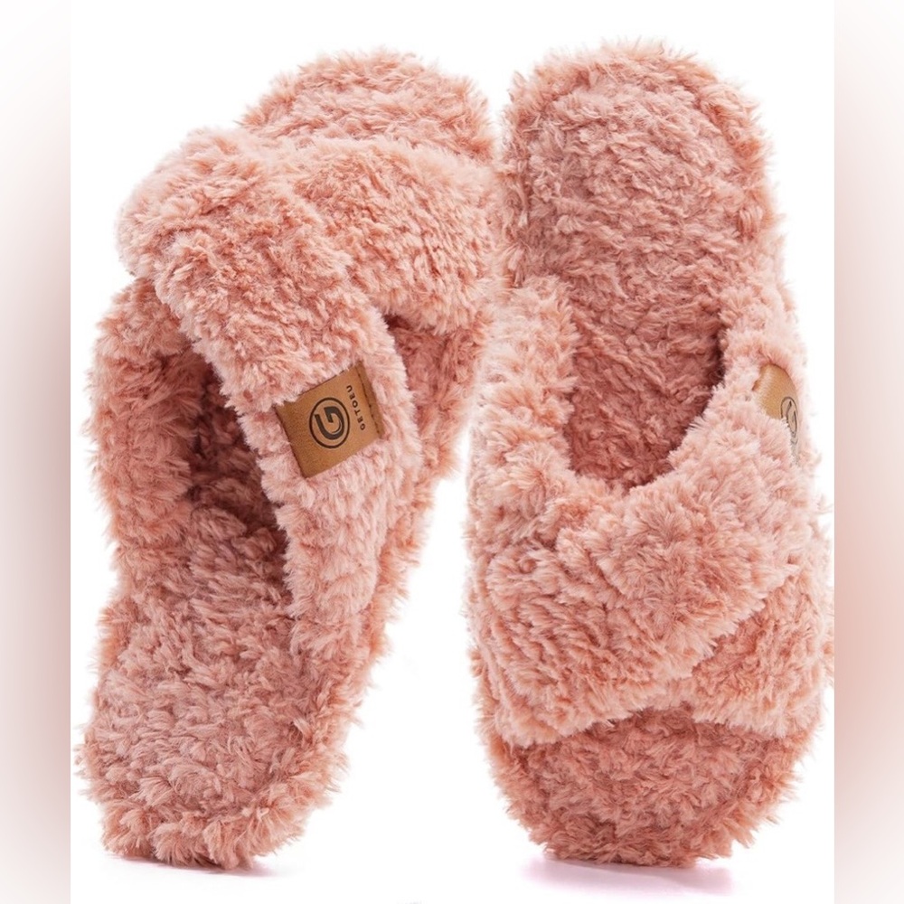 Cozy Pink Fuzzy Slippers